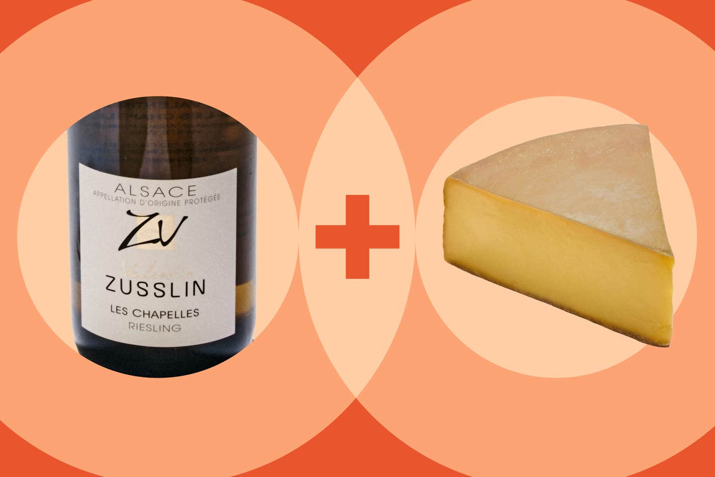 2021 Valentin Zusslin Les Chapelles Riesling, Alsace, France + Alpinage Cheese Classic Raclette, Oak Creek, Wisconsin