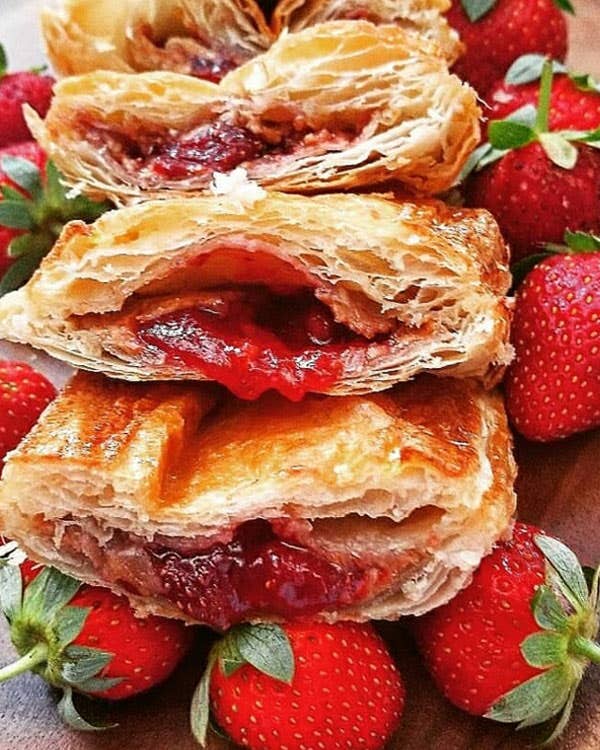 Peanut butter and jelly pastelitos with Knaus Berry Farm strawberries