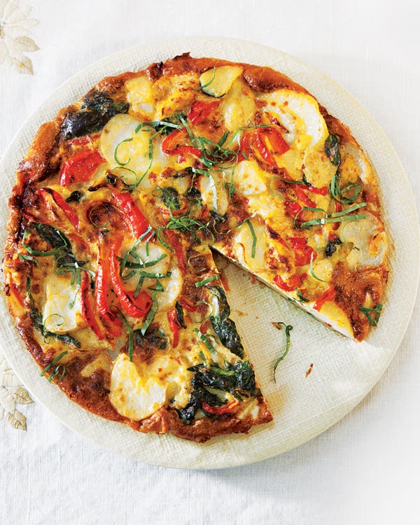 Potato, Spinach, and Red Pepper Frittata