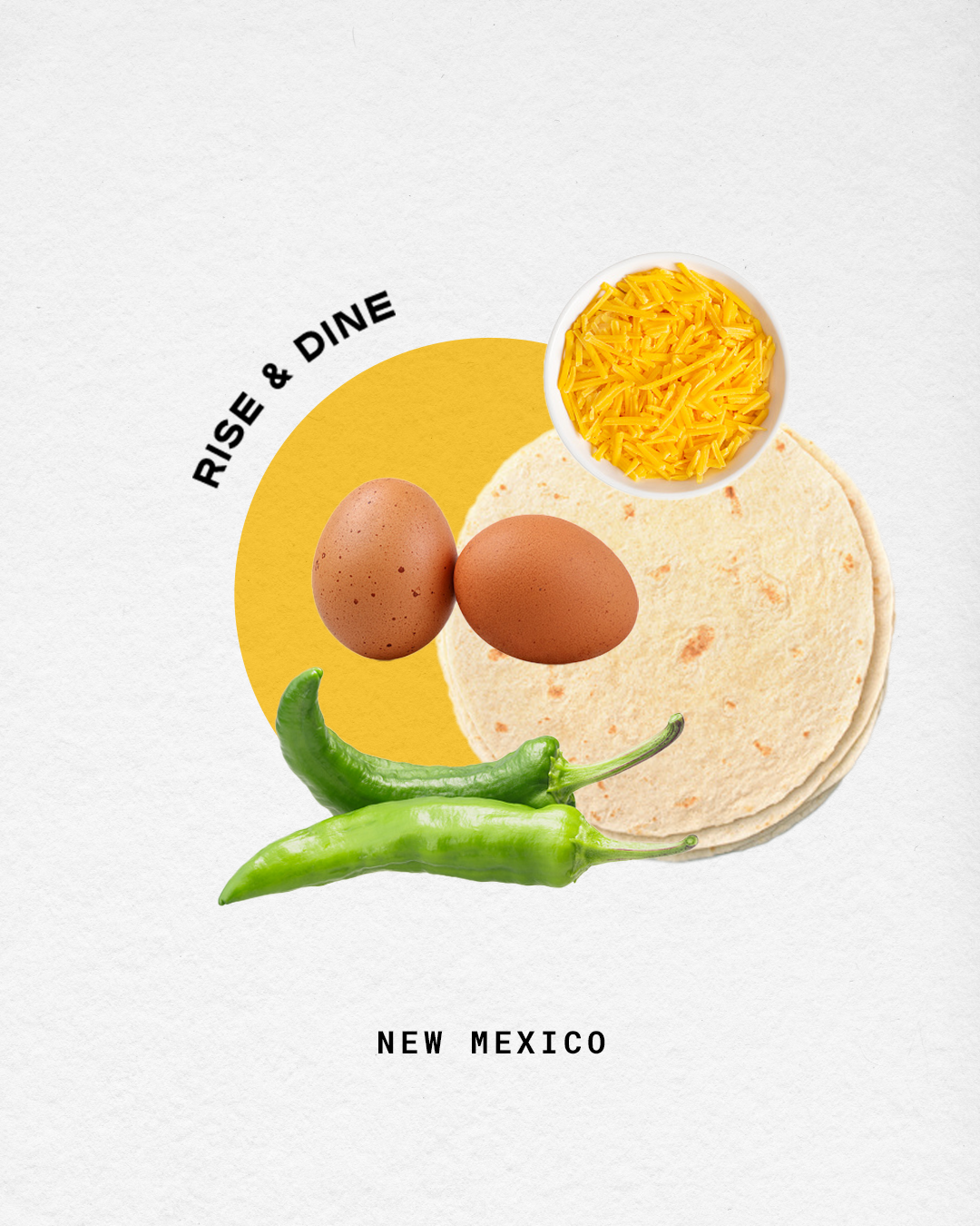 Rise & Dine Logo. Breakfast Burrito